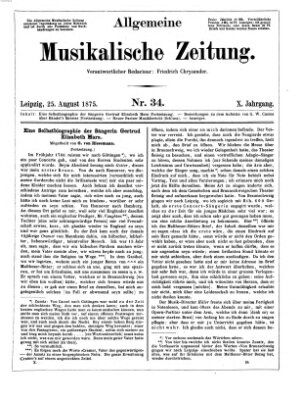 Allgemeine musikalische Zeitung Mittwoch 25. August 1875