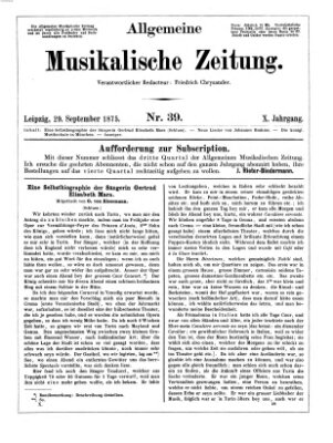 Allgemeine musikalische Zeitung Mittwoch 29. September 1875