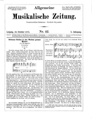 Allgemeine musikalische Zeitung Mittwoch 20. Oktober 1875