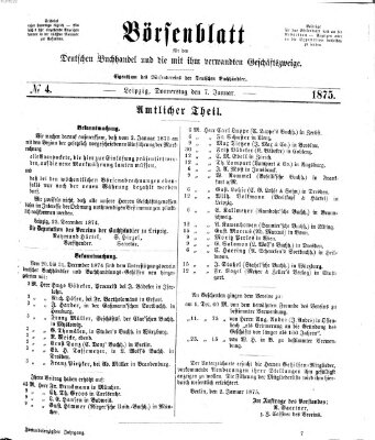 Börsenblatt für den deutschen Buchhandel Donnerstag 7. Januar 1875