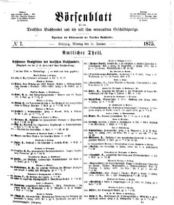 Börsenblatt für den deutschen Buchhandel Montag 11. Januar 1875