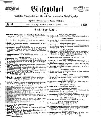 Börsenblatt für den deutschen Buchhandel Donnerstag 21. Januar 1875