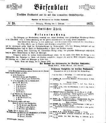 Börsenblatt für den deutschen Buchhandel Montag 1. Februar 1875