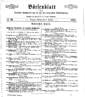 Börsenblatt für den deutschen Buchhandel Dienstag 9. Februar 1875