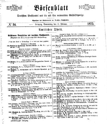 Börsenblatt für den deutschen Buchhandel Donnerstag 11. Februar 1875