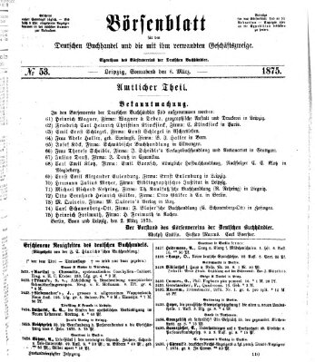 Börsenblatt für den deutschen Buchhandel Samstag 6. März 1875