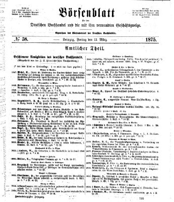 Börsenblatt für den deutschen Buchhandel Freitag 12. März 1875