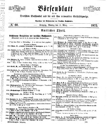 Börsenblatt für den deutschen Buchhandel Montag 15. März 1875