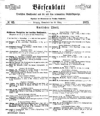 Börsenblatt für den deutschen Buchhandel Samstag 20. März 1875