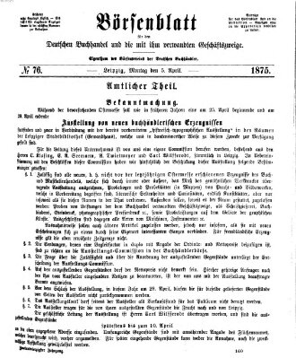 Börsenblatt für den deutschen Buchhandel Montag 5. April 1875