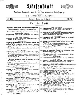 Börsenblatt für den deutschen Buchhandel Freitag 30. April 1875