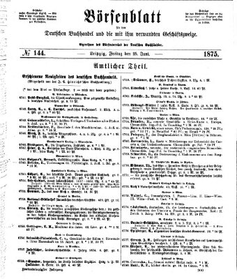 Börsenblatt für den deutschen Buchhandel Freitag 25. Juni 1875