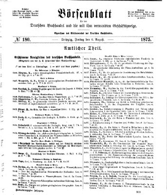 Börsenblatt für den deutschen Buchhandel Freitag 6. August 1875