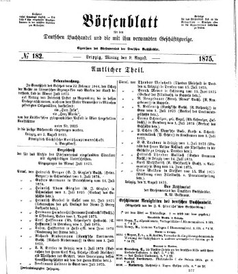 Börsenblatt für den deutschen Buchhandel Montag 9. August 1875