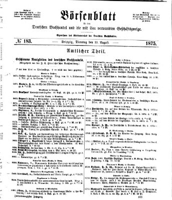 Börsenblatt für den deutschen Buchhandel Dienstag 10. August 1875