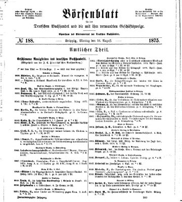 Börsenblatt für den deutschen Buchhandel Montag 16. August 1875