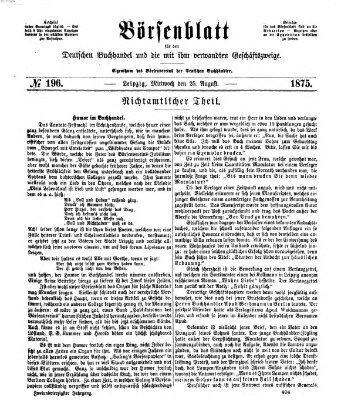 Börsenblatt für den deutschen Buchhandel Mittwoch 25. August 1875