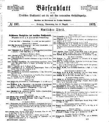 Börsenblatt für den deutschen Buchhandel Donnerstag 26. August 1875