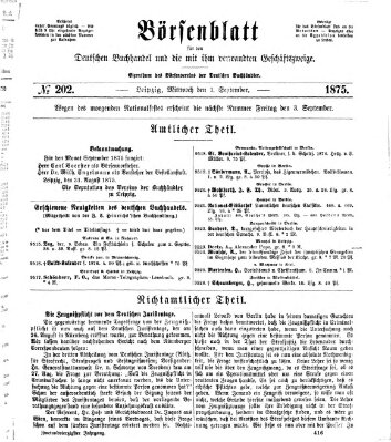 Börsenblatt für den deutschen Buchhandel Mittwoch 1. September 1875