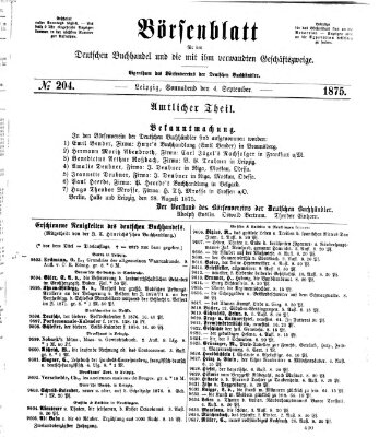 Börsenblatt für den deutschen Buchhandel Samstag 4. September 1875