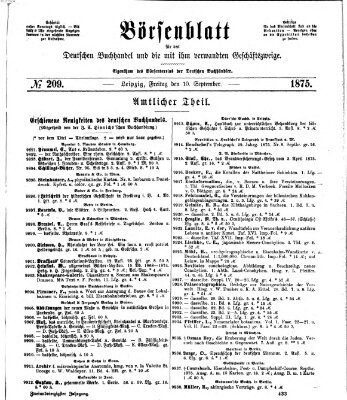 Börsenblatt für den deutschen Buchhandel Freitag 10. September 1875