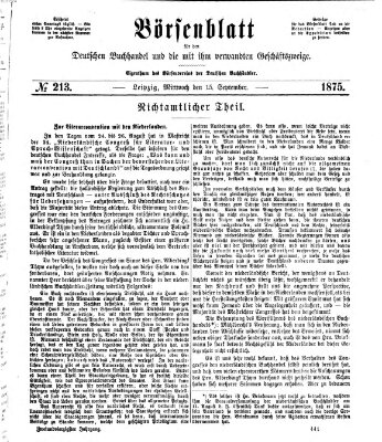 Börsenblatt für den deutschen Buchhandel Mittwoch 15. September 1875