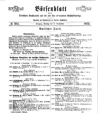 Börsenblatt für den deutschen Buchhandel Freitag 17. September 1875