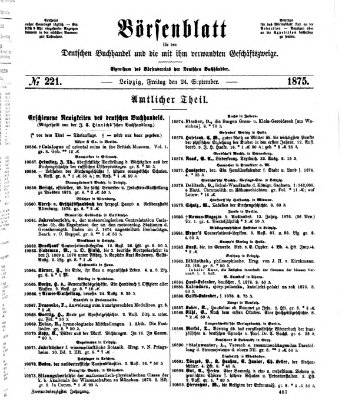 Börsenblatt für den deutschen Buchhandel Freitag 24. September 1875