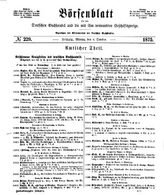 Börsenblatt für den deutschen Buchhandel Montag 4. Oktober 1875