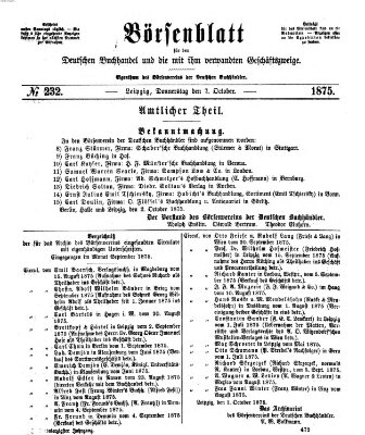 Börsenblatt für den deutschen Buchhandel Donnerstag 7. Oktober 1875