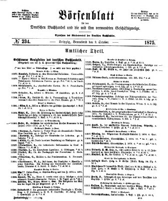 Börsenblatt für den deutschen Buchhandel Samstag 9. Oktober 1875