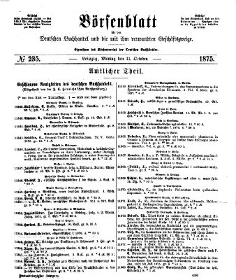 Börsenblatt für den deutschen Buchhandel Montag 11. Oktober 1875