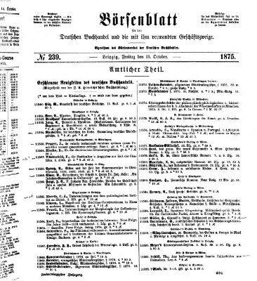 Börsenblatt für den deutschen Buchhandel Freitag 15. Oktober 1875