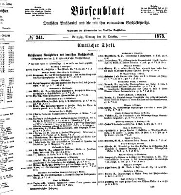 Börsenblatt für den deutschen Buchhandel Montag 18. Oktober 1875