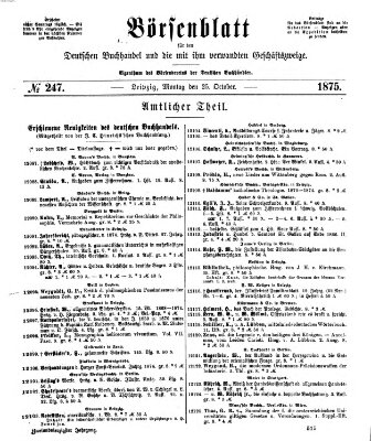 Börsenblatt für den deutschen Buchhandel Montag 25. Oktober 1875