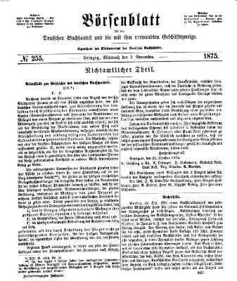 Börsenblatt für den deutschen Buchhandel Mittwoch 3. November 1875