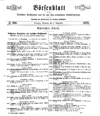 Börsenblatt für den deutschen Buchhandel Dienstag 9. November 1875