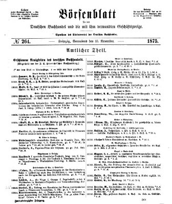 Börsenblatt für den deutschen Buchhandel Samstag 13. November 1875