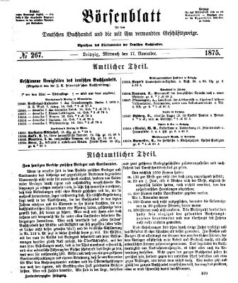 Börsenblatt für den deutschen Buchhandel Mittwoch 17. November 1875