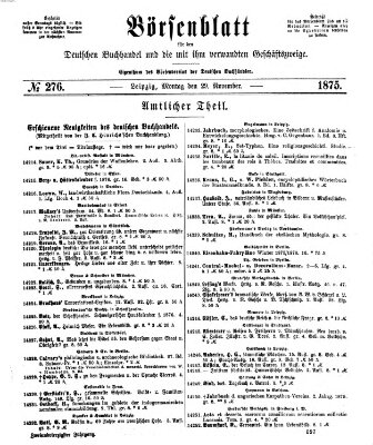 Börsenblatt für den deutschen Buchhandel Montag 29. November 1875