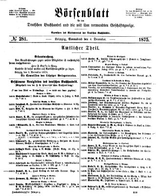 Börsenblatt für den deutschen Buchhandel Samstag 4. Dezember 1875