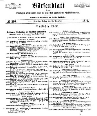 Börsenblatt für den deutschen Buchhandel Freitag 10. Dezember 1875