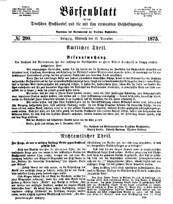 Börsenblatt für den deutschen Buchhandel Mittwoch 15. Dezember 1875