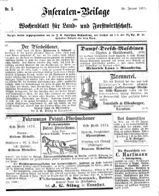 Wochenblatt für Land- und Forstwirthschaft Samstag 30. Januar 1875