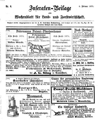 Wochenblatt für Land- und Forstwirthschaft Samstag 6. Februar 1875