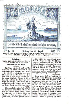 Katholische Schulzeitung (Bayerische Schulzeitung) Mittwoch 18. August 1875