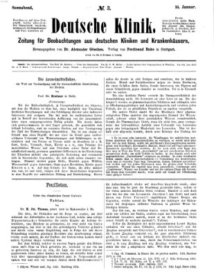 Deutsche Klinik Samstag 16. Januar 1875