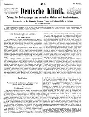 Deutsche Klinik Samstag 30. Januar 1875