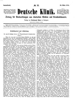 Deutsche Klinik Samstag 20. März 1875