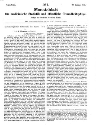 Deutsche Klinik Samstag 30. Januar 1875